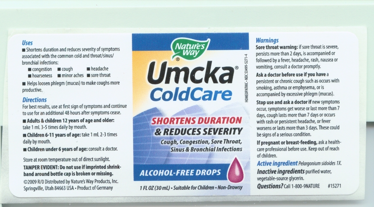 Umcka ColdCare Drops 1 oz Label